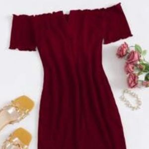 🆕 Wine color shirt dress, size medium (fits as a size small)